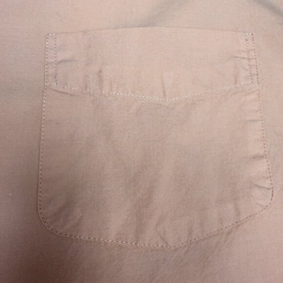 Men's J. CREW Sunwashed Oxford 100% Cotton Long Sleeve Shirt Peach- Size XL - Picture 4 of 7